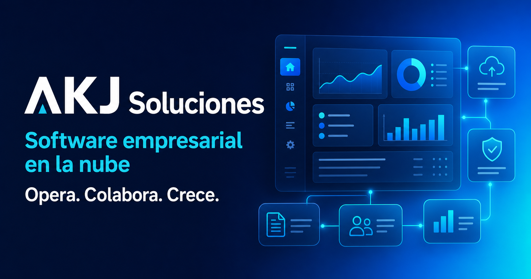 Panel empresarial conectado con servicios seguros en la nube